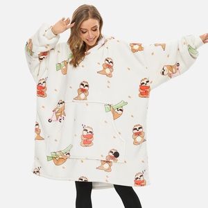 Blanket Hoodie by Three Poodles *Sherpa- Hoodie- Pajamas- Robe- Dorm Necessity*